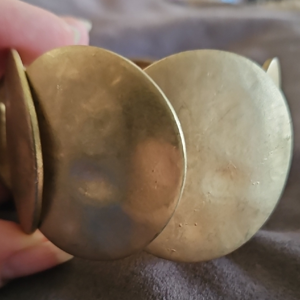 Gold Circular Statement Bracelet - image 1